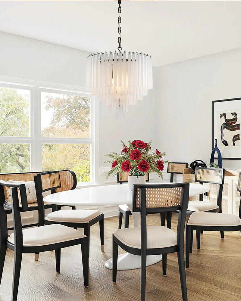 9 Light 20" Wide LED Lorelei Round Tiered Chandelier in Black Chain use for dining room