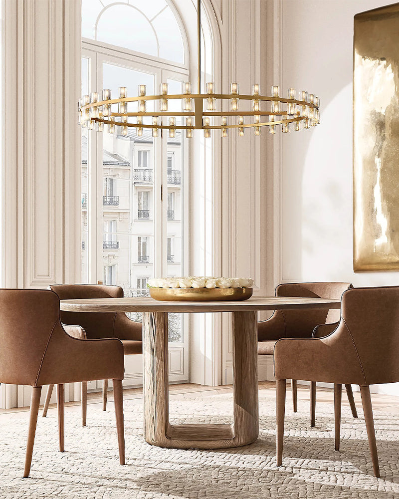 Lacquered Brass/Black Wagon Wheel Arcachon Crystal Rectangular Chandelier 48" 60" 72"