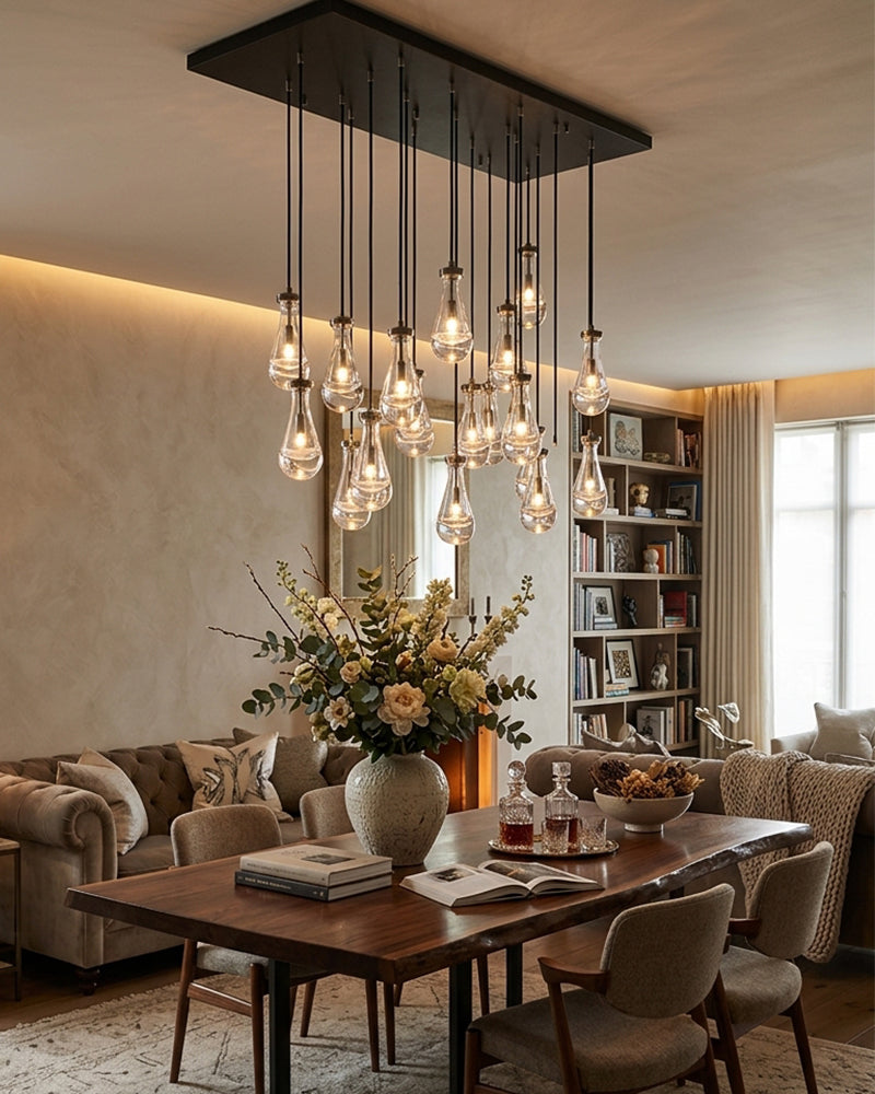 Aveline Teardrop Cluster Chandelier - Precision-Cut K9 Crystal - Luxury Home Interior Lighting