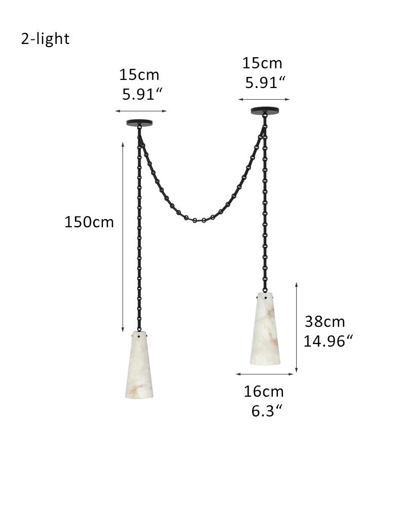 Modern Indoor Lamp,3 light Alabaster Chandelier lamp with adjustable brass/black chain