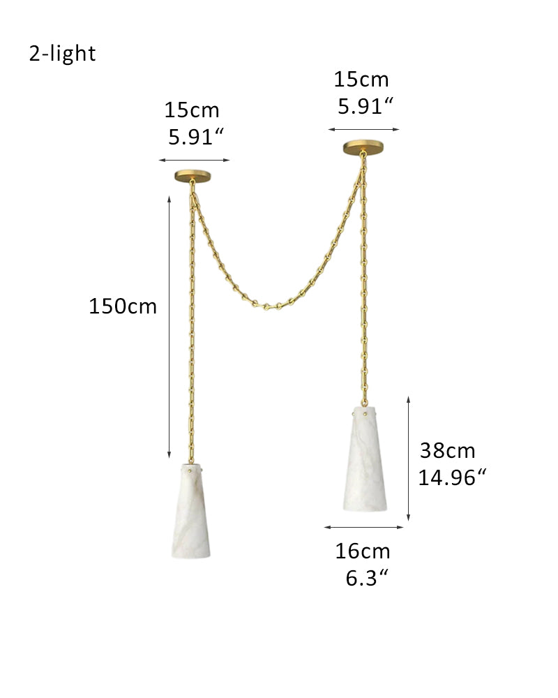 Modern Indoor Lamp,3 light Alabaster Chandelier lamp with adjustable brass/black chain