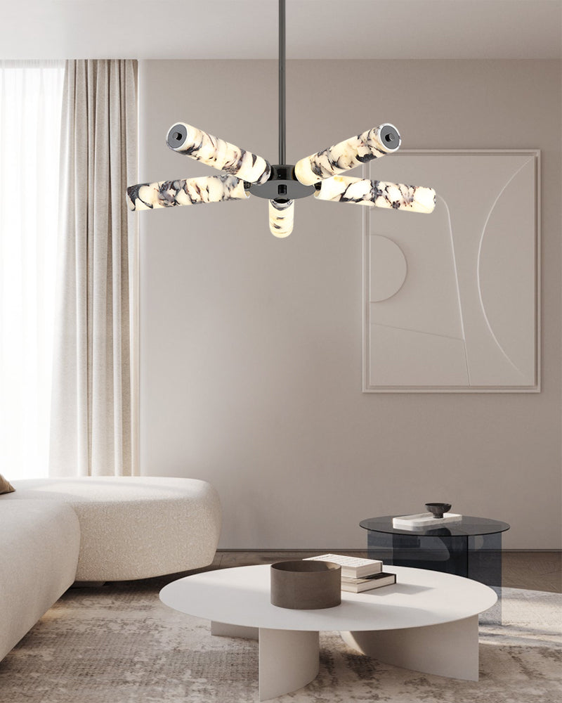 Modern Luxury LED Marble Linear Suspension Light Wide 36" 48" 60" for Kitchen Island Luxury Modern Chandelier