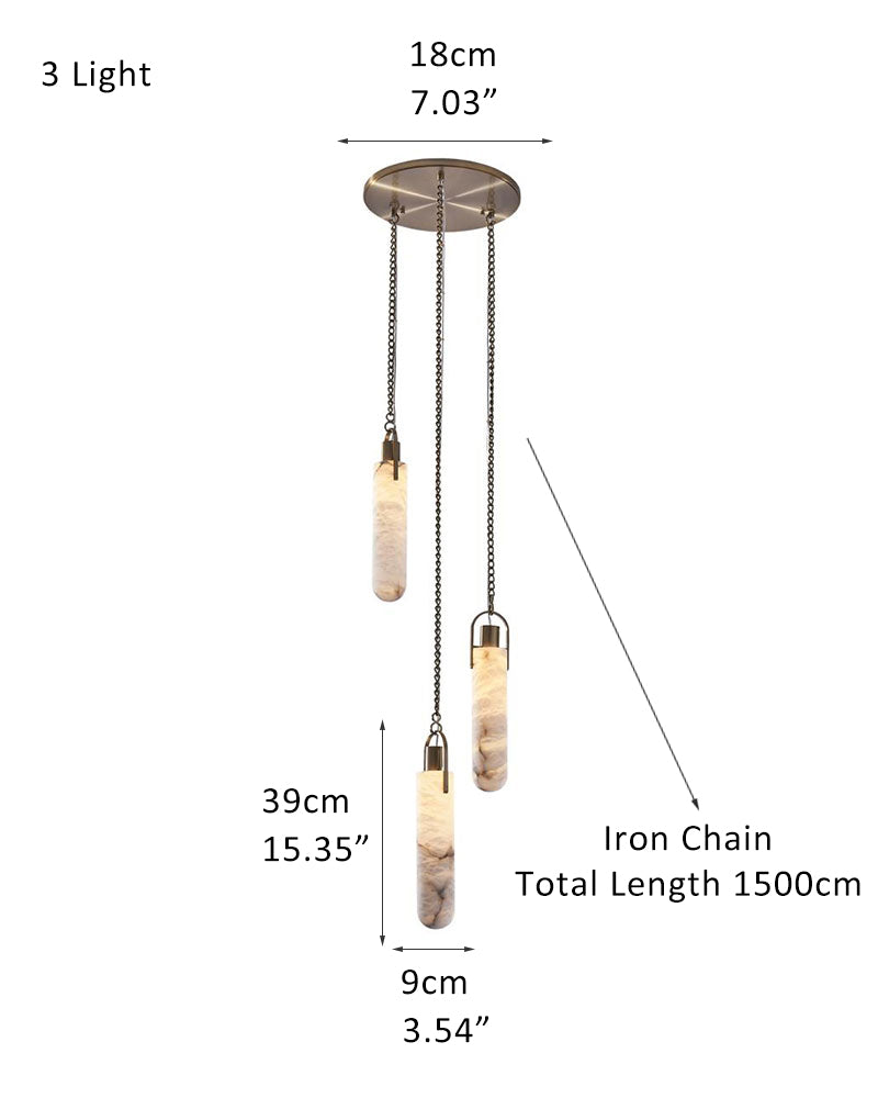 9-light Brass LED Cluster Pendant Lamp with adjustable chain for kitchen, living room, hallway