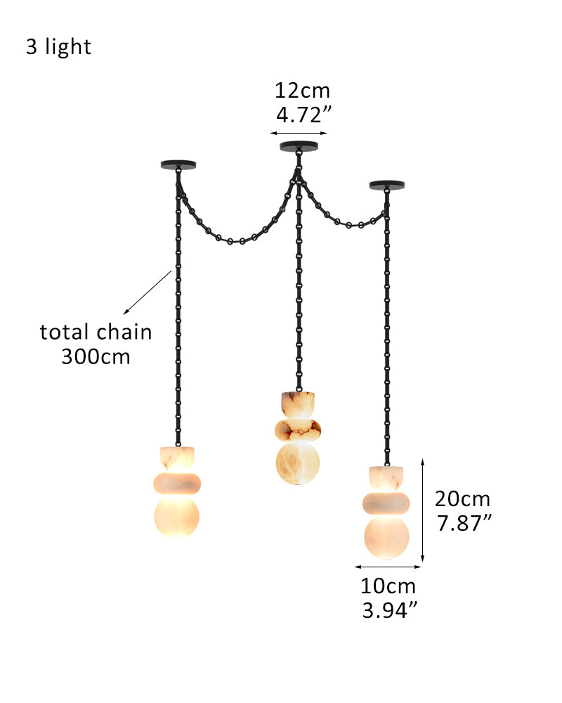 5 lights Multi Light Soft White Ablabaster Pendant Light Fixtures 4" Wide for dining room