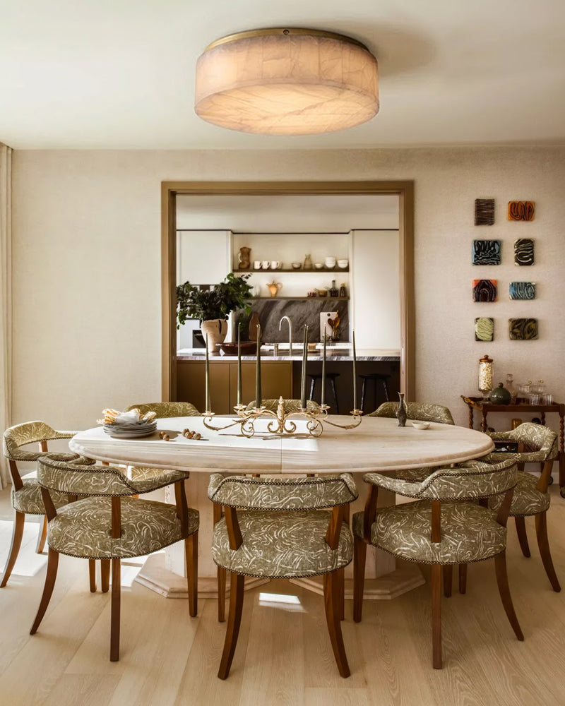LightsStory Iconic Alabaster Ceiling Light - Small Round or Square