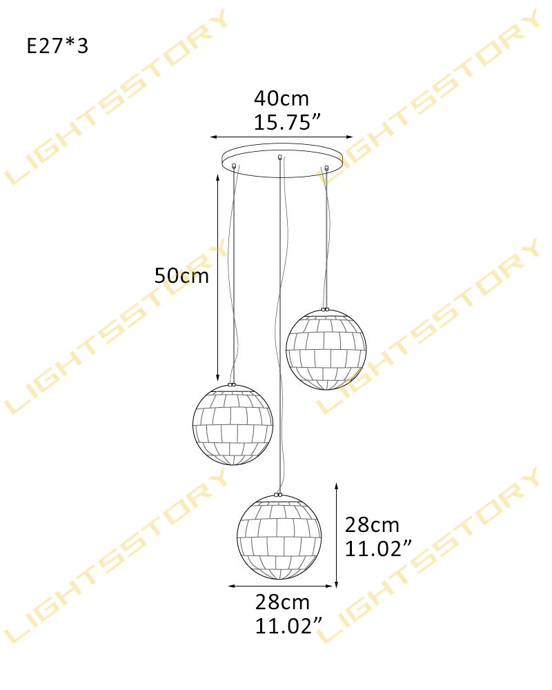 Alabaster Cascading Shell Globe Multi Ball Pendant Light - Natural Spanish Alabaster Spheres, Lux Gold Trim - Kitchens, Dining & Living Rooms
