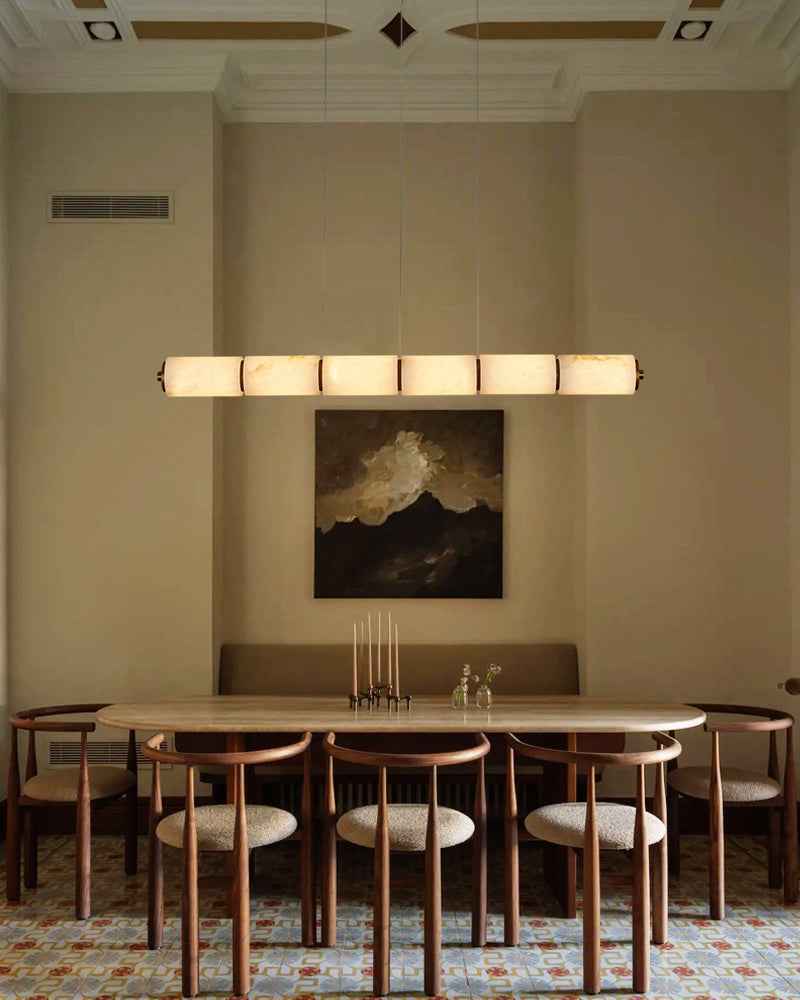 LightsStory Series Linear Chandelier | Natural Handmade Alabaster with Gold Metal Finish for Kitchens Island, Living Rooms and Bedrooms (Copy)