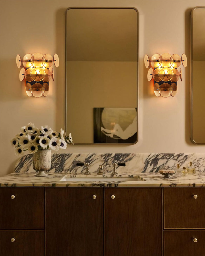 LightsStory Handcraft Glass Mutil-layer Cylindrical Wall Sconces
