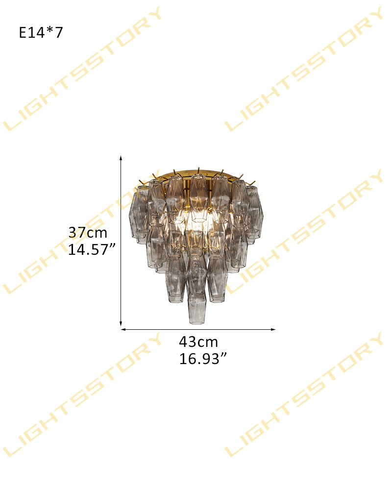 LightsStory Murano Glass Round Ceiling Light - Statement - LightsStory Chandeliers & Crystal Lighting - USA