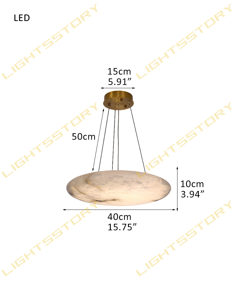 LightsStory Alabaster Oval Chandelier - Heritage Brass - Statement
