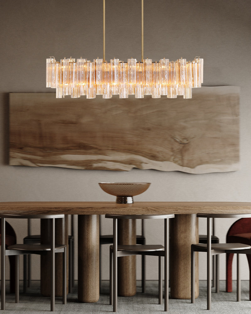 10/14/20/25 light Linear Large Murano Colorful Glass Chandelier in Brass/Chrome Hardwared Luxury Modern Chandelier