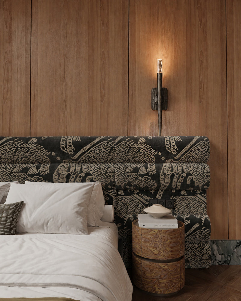 K9 Crystal Candle Wall Sconce - Matte Candle-Stem, Lux Copper Trim - Bedrooms, Hallways & Bathrooms