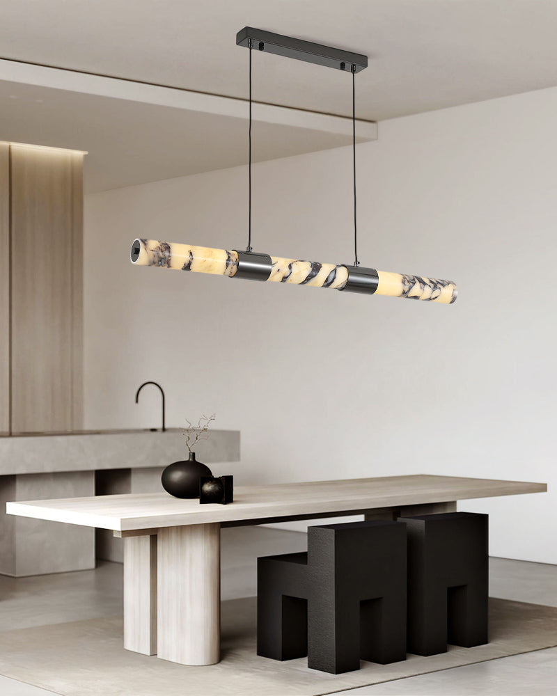 Modern Luxury LED Marble Linear Suspension Light Wide 36" 48" 60" for Kitchen Island Luxury Modern Chandelier
