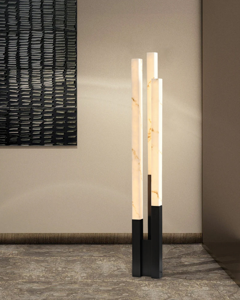 Modern Soft Glow LED Alabaster High Standing Floor Lamp use for Living Room