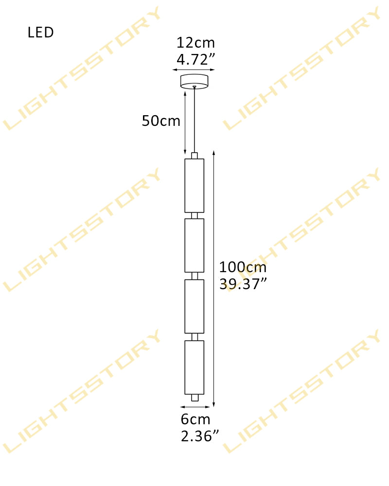 Alabaster cylinder cluster pendant light with four lights, 39.37 inches long and 2.36 inches wide.