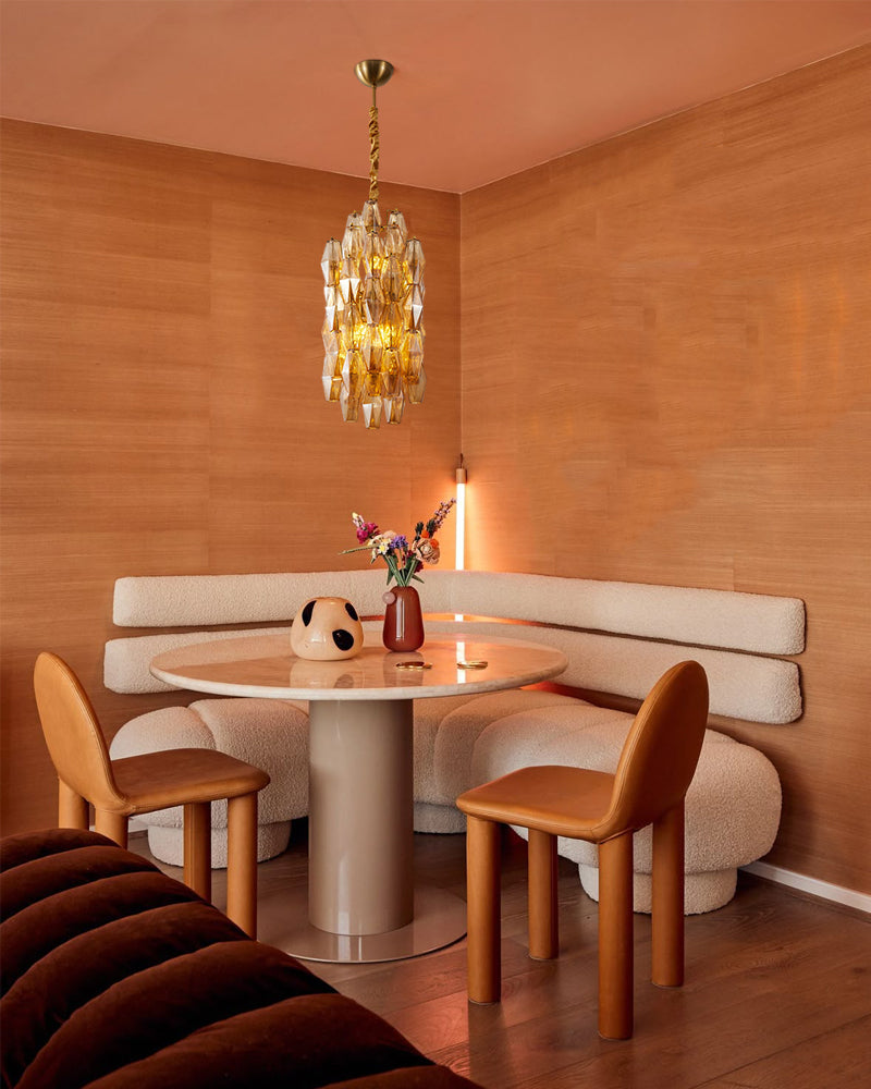 6 lights Hand-blown Murano Colorful Glass Interior Small Pendant Lights Wide 12" Height 24" Modern Pendant lamp