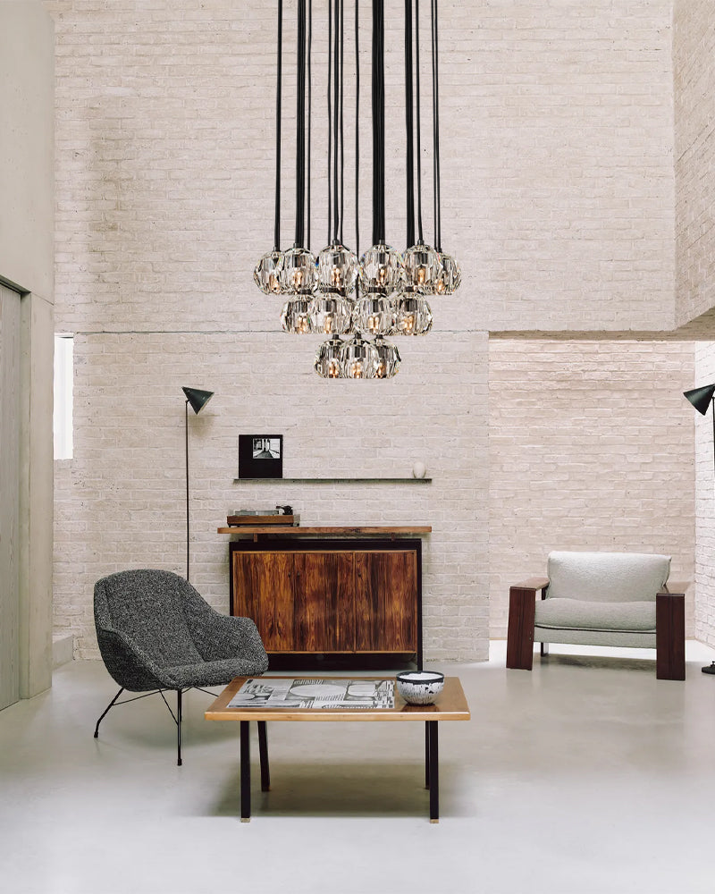 1/3/5/10/19/30-light Smoky Crystal Ball G9 Dome Ceiling Pendent Raindrop Indoor Lighting