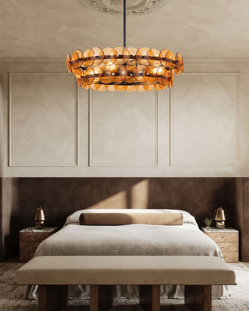 LightsStory Glass Multi-layer Round Chandelier - Art Decor