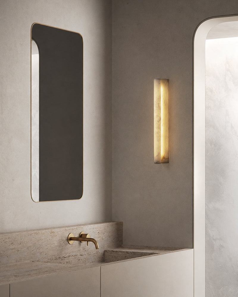 LightsStory Alabaster Linear Wall Sconce - Serene White - Small