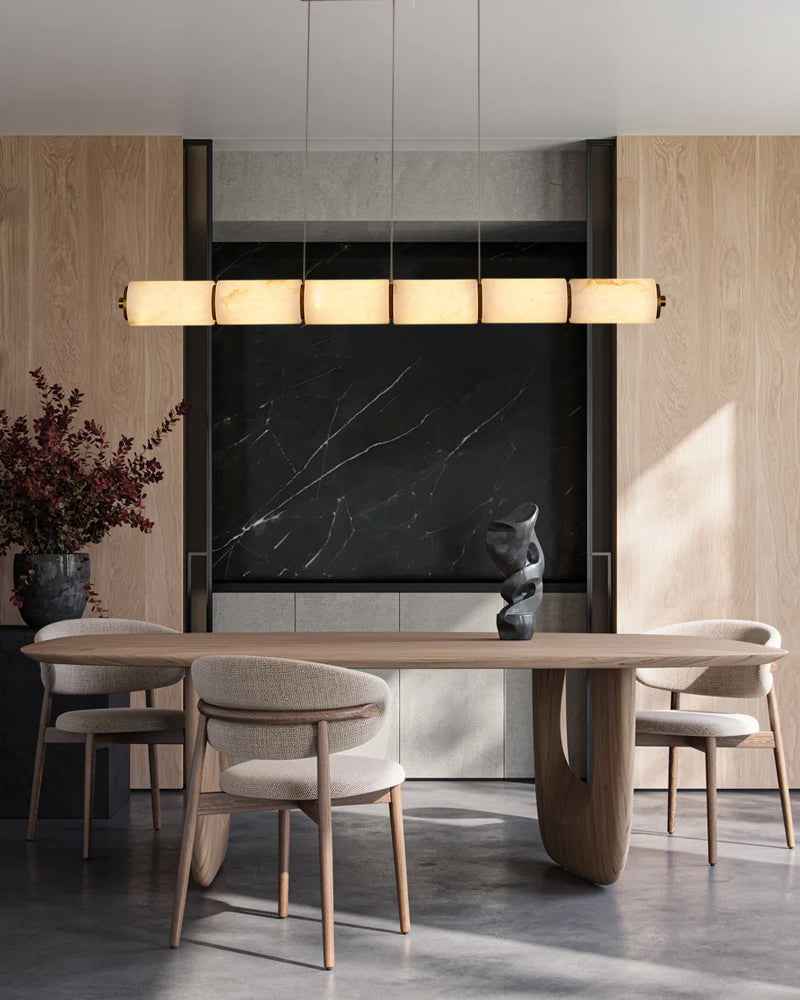 LightsStory Series Linear Chandelier | Natural Handmade Alabaster with Gold Metal Finish for Kitchens Island, Living Rooms and Bedrooms (Copy)