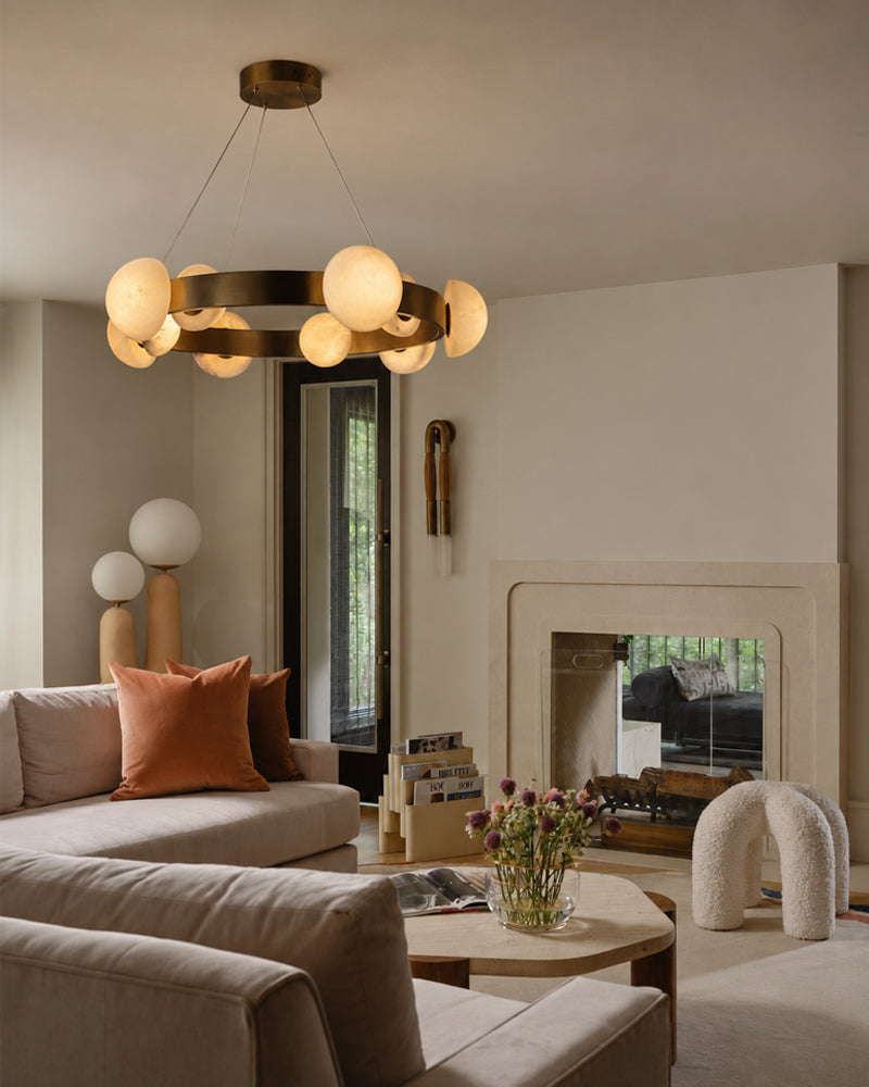 LightsStory Alabaster Art Curved Pendant Light - 1 to 3 Tiers - LightsStory Chandeliers & Crystal Lighting - USA