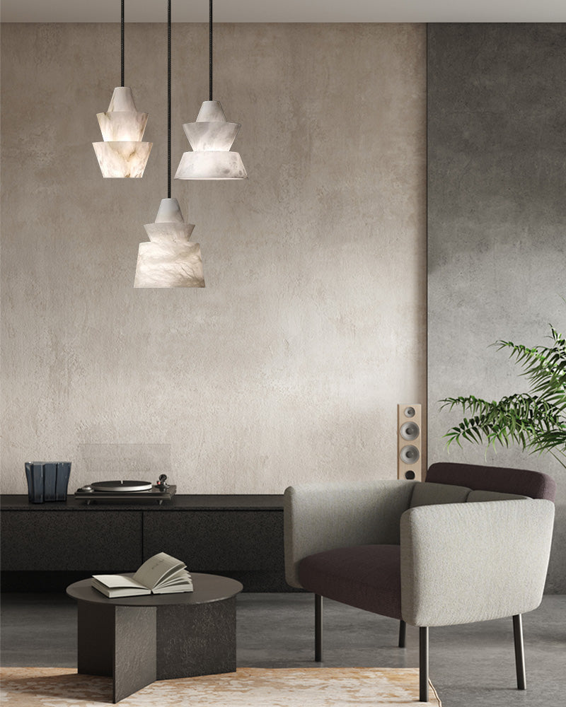 3 style combination, white marble small pendant lamp