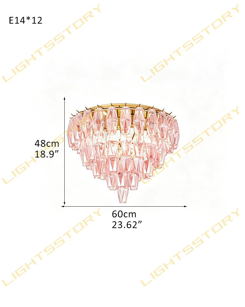LightsStory Murano Glass Round Ceiling Light - Statement - LightsStory Chandeliers & Crystal Lighting - USA