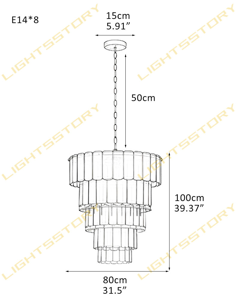 LightsStory Bespoke Round Chandelier - Amber Glass - LightsStory Chandeliers & Crystal Lighting - USA