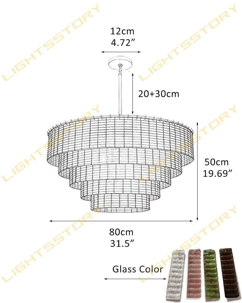 Cassis Fluted Blush Pink Multi Tiered Waterfall Chandelier - Textured Glass, Lux Brass Trim - Dining Rooms, Living Rooms & Bedrooms
