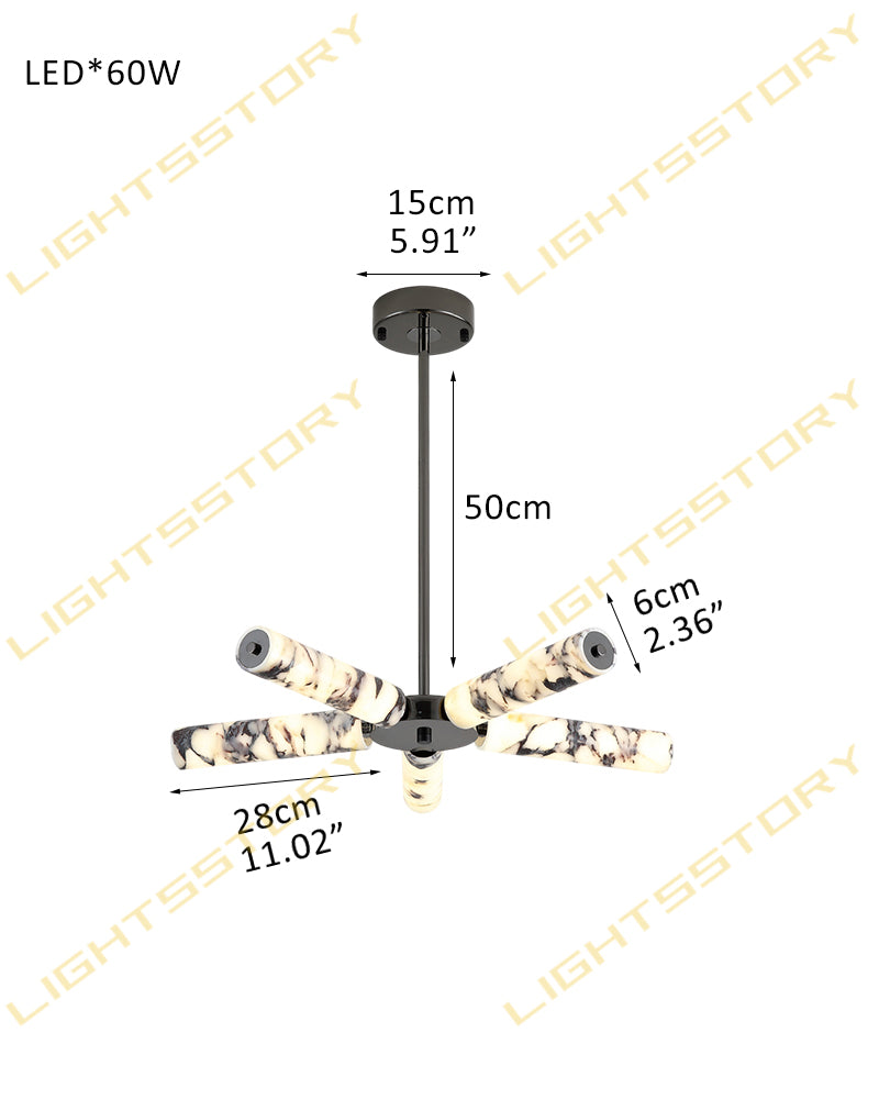 Modern Luxury LED Marble Linear Suspension Light Wide 36" 48" 60" for Kitchen Island 5 light-L75*H6CM L29.53"*H2.36" Black + White Luxury Modern Chandelier
