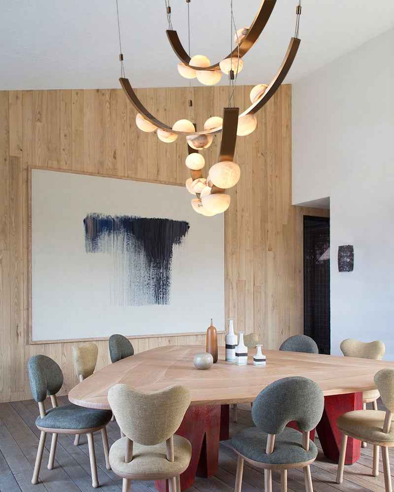 LightsStory Alabaster Art Curved Pendant Light - 1 to 3 Tiers