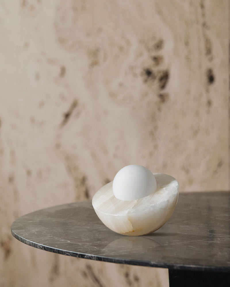 round table lamp alabaster shade