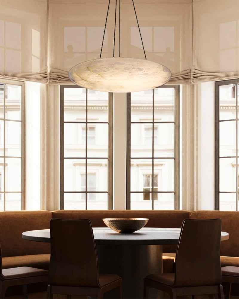 LightsStory Alabaster Oval Chandelier - Heritage Brass - Statement