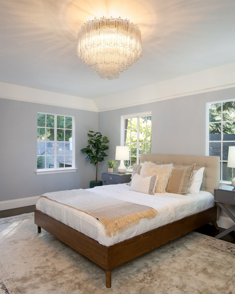 10 Lights Modern Tronchi Semi-Flush Ceiling Lamps with Venetian Colorful Glass Shade Flush Mounted Ceiling Lamp