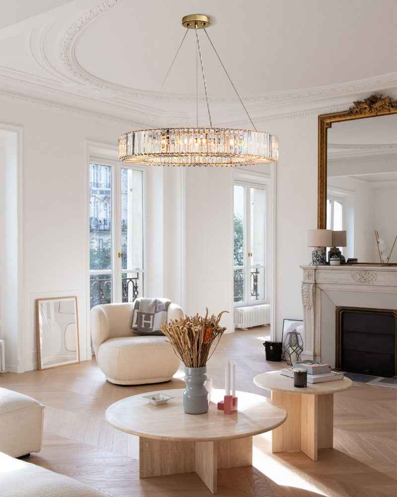 LightsStory K9 Crystal Ring Chandelier - Luxury 1 to 2 Tiers