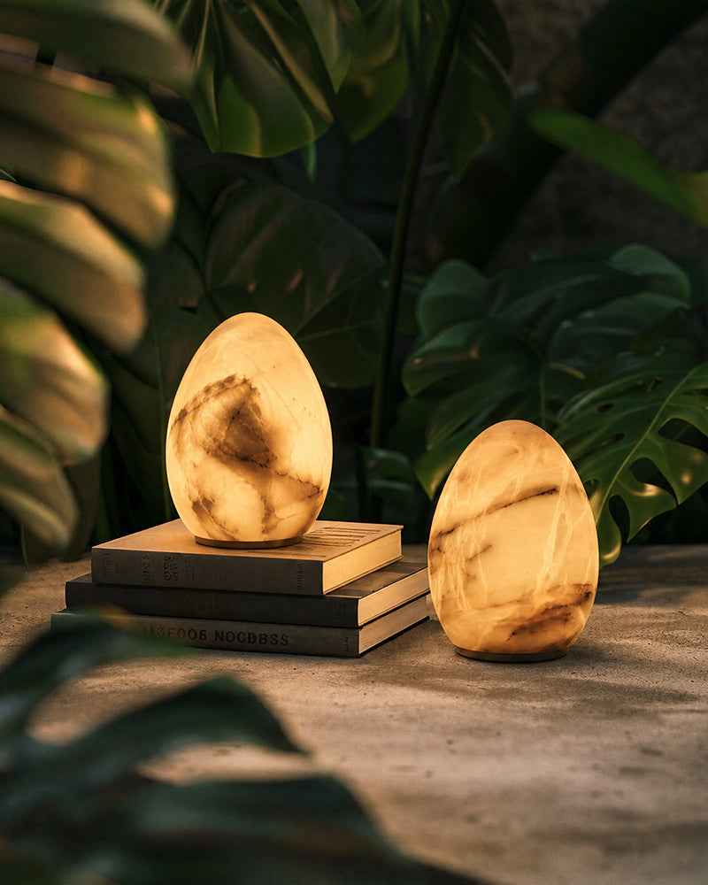 Wireless Alabaster Dimmable Table Lamp - Touch & Remote Control