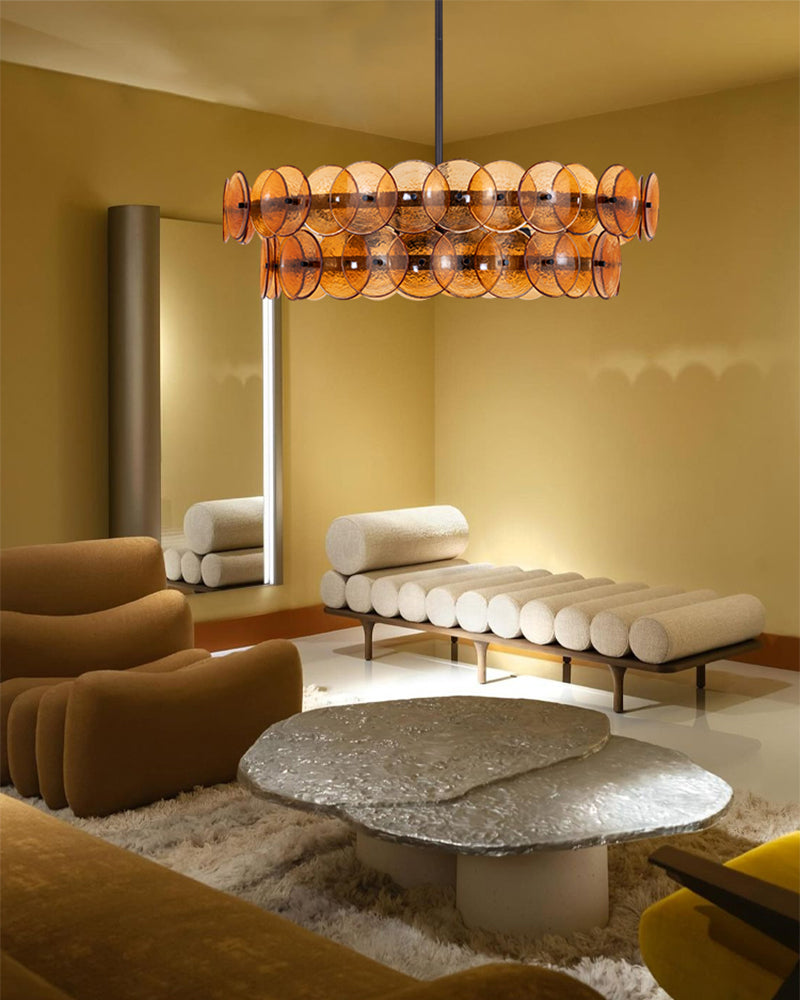 LightsStory Glass Multi-layer Round Chandelier - Art Decor