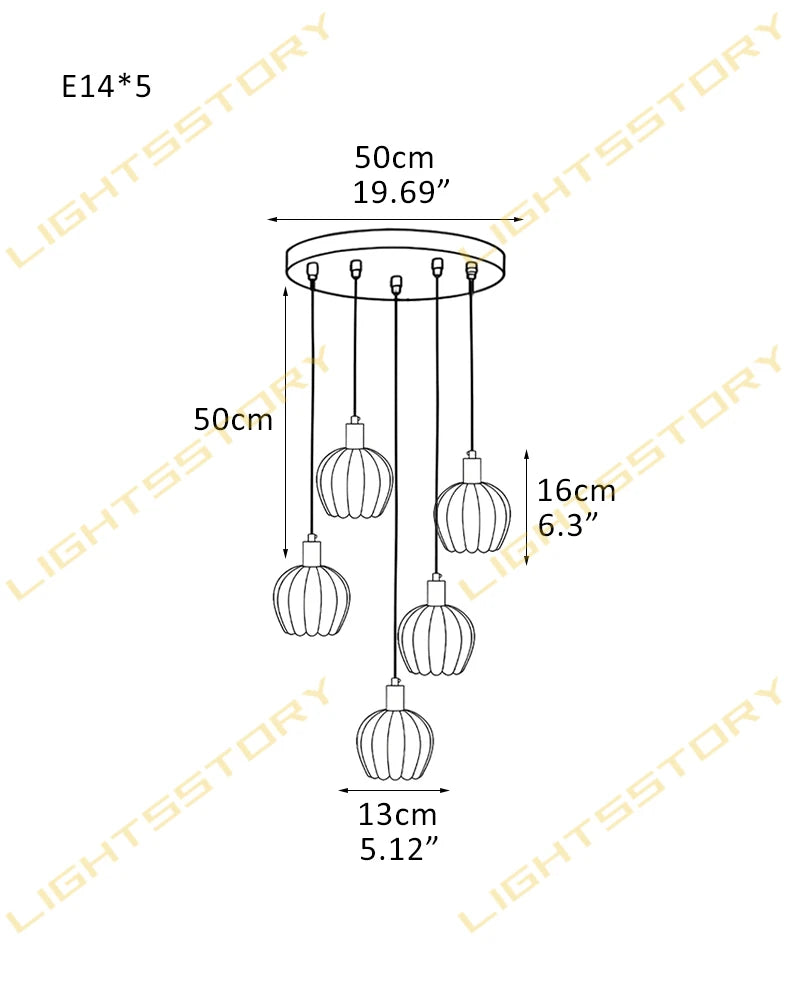 Lightstory Series Minimalist Alabaster Marble Pendant Lighting | Elegant Bud Shape Hanging Lamp for Dining Room 5 light-L13*H16CM L5.12"*H6.3" American chandelier