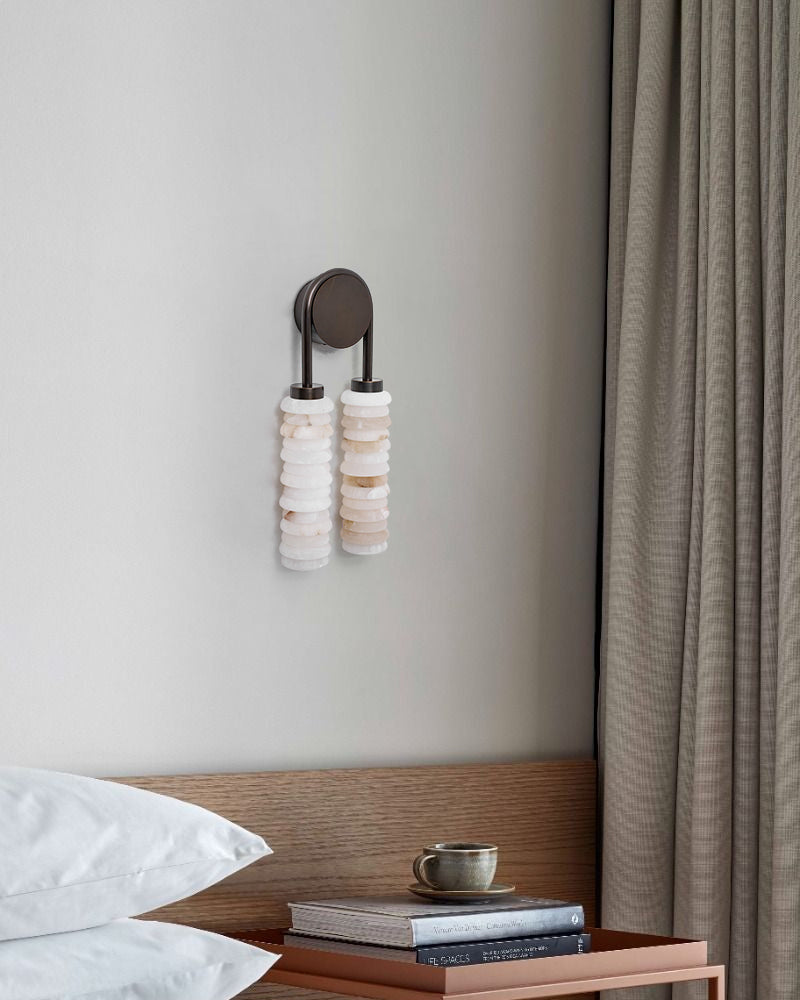 LightsStory Alabaster Round Wall Sconce - Serene White - Small