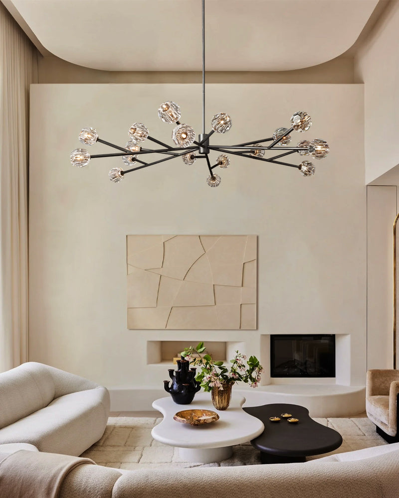 Modern Crystal Pendant Cluster Lighting with Adjustable Cord for Handing Lighting Fixture Modern Pendant lamp