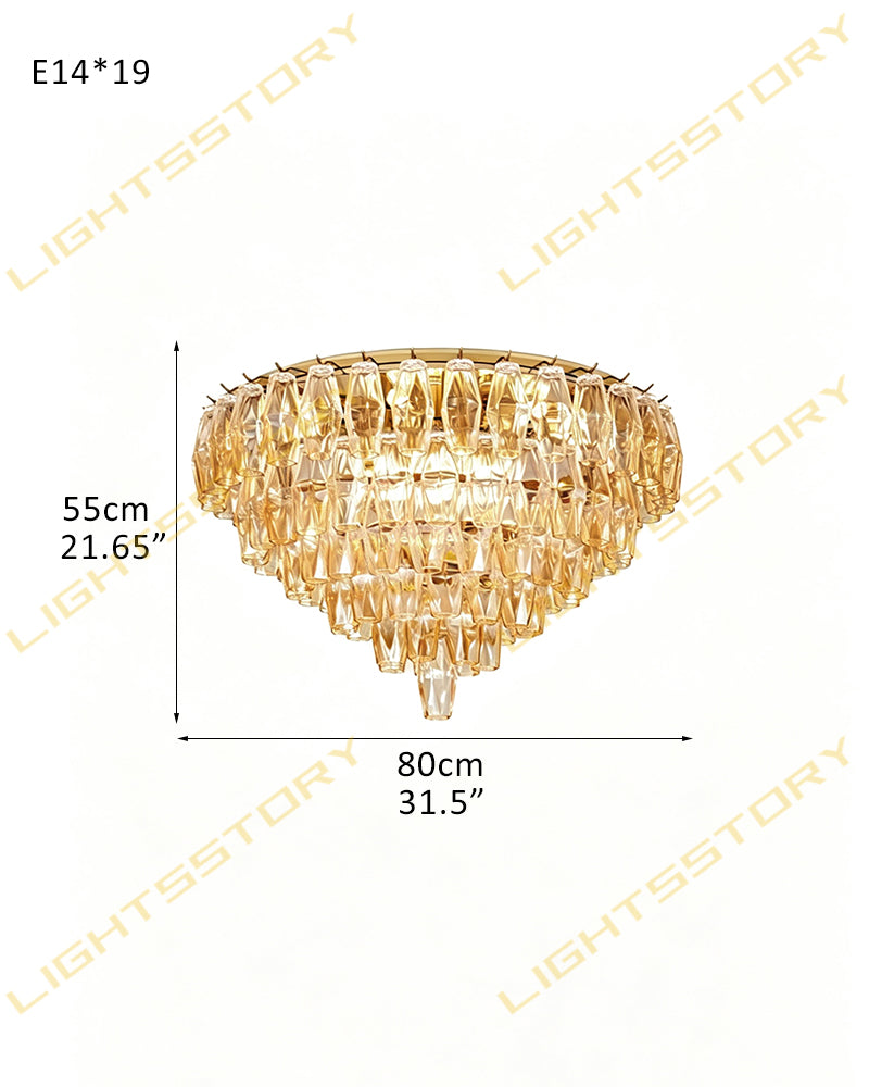 LightsStory Murano Glass Round Ceiling Light - Statement - LightsStory Chandeliers & Crystal Lighting - USA