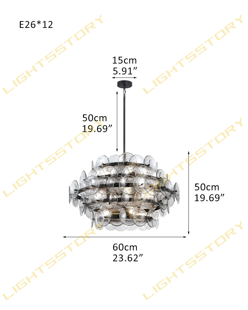 LightsStory Glass Multi-layer Round Chandelier - Art Decor