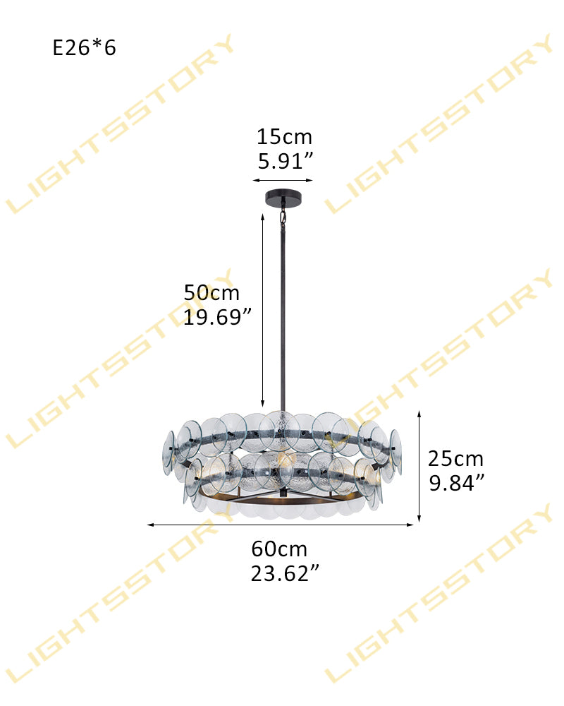 LightsStory Glass Multi-layer Round Chandelier - Art Decor