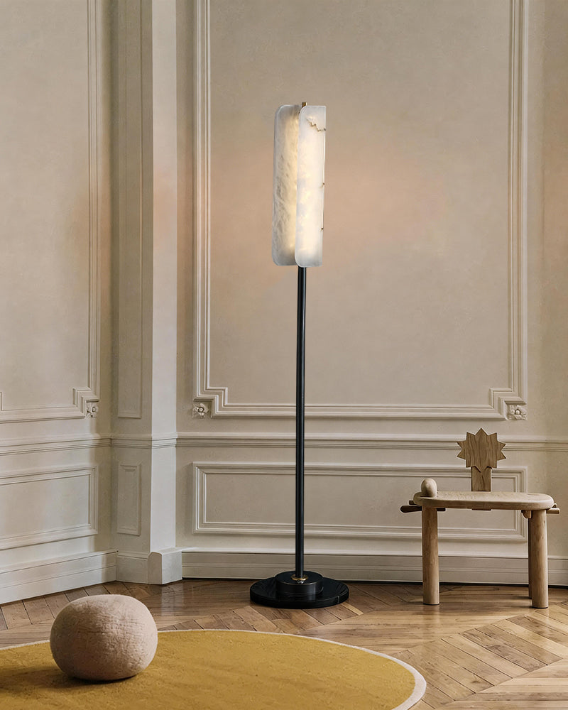 Nordic Marble Unique Design LED Modern White Stone High Standing Floor Lamps Height 59" Modern Art Design Floor Lamp