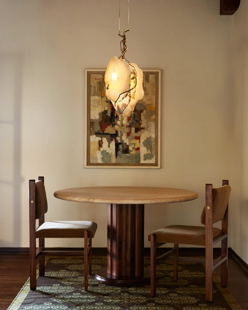 LightsStory Alabaster Sculpted Stone Pendant Light - Modern Art Design