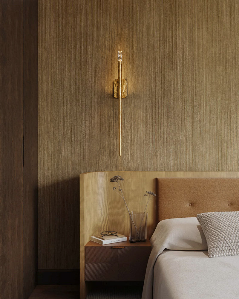 K9 Crystal Candle Wall Sconce - Matte Candle-Stem, Lux Copper Trim - Bedrooms, Hallways & Bathrooms