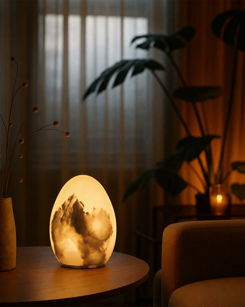 Wireless Alabaster Dimmable Table Lamp - Touch & Remote Control