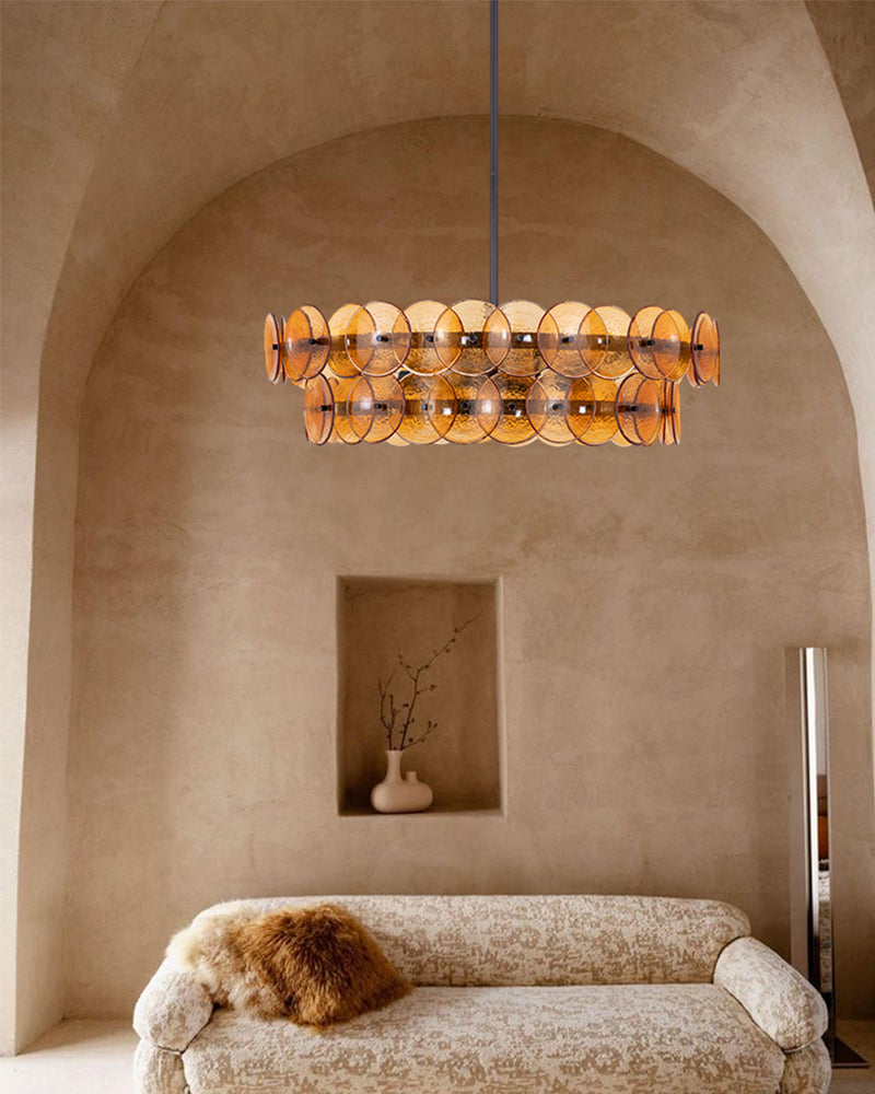LightsStory Glass Multi-layer Round Chandelier - Art Decor
