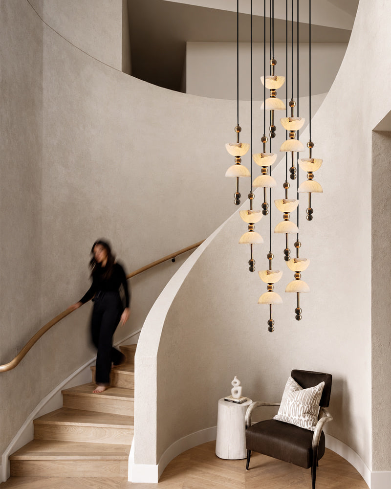 LightsStory Alabaster Bowl Cluster Pendant Light - 1 to 9 Lights