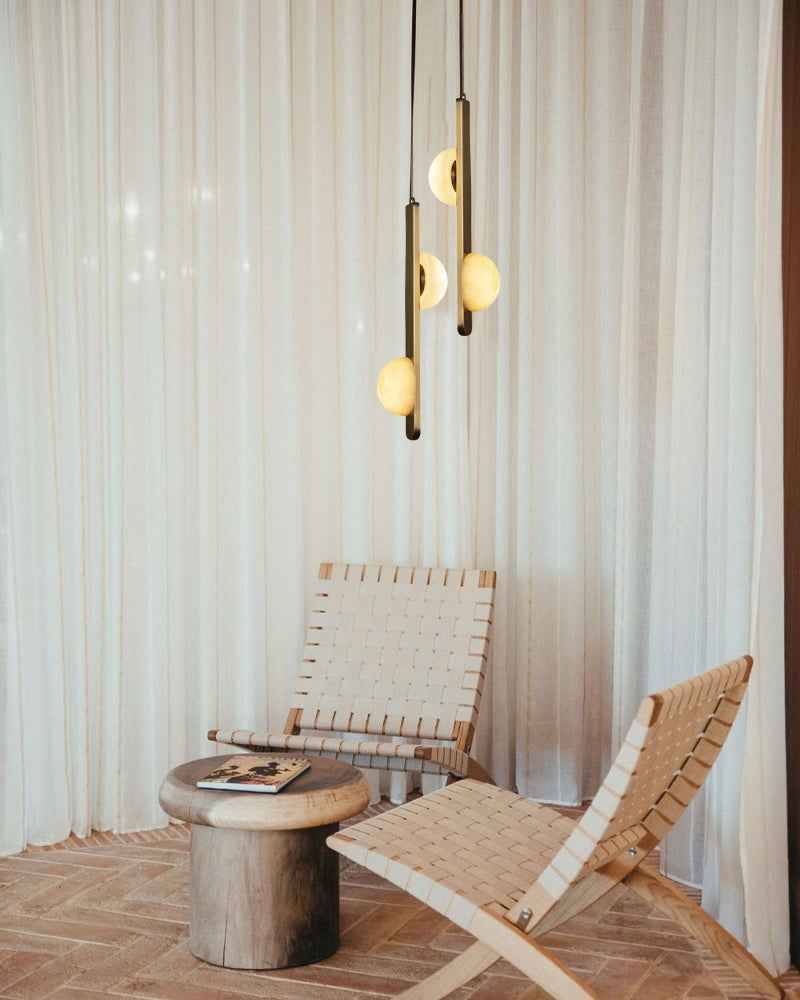 LightsStory Alabaster Drop-shaped Pendant Light - Statement Brass